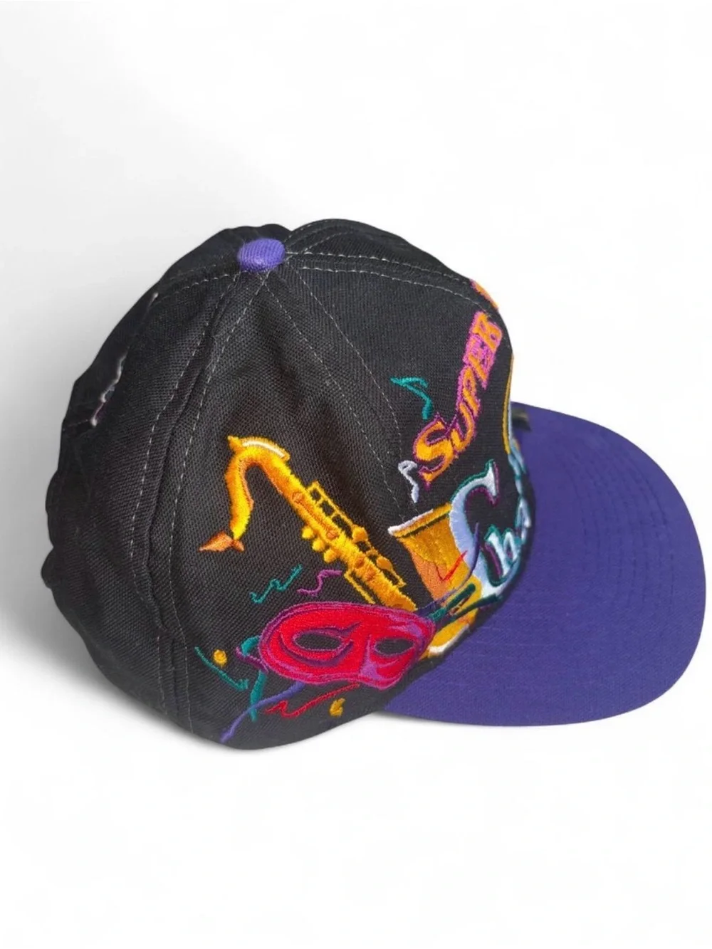 Logo Athletic Super Bowl Champions Purple and Black Snapback Hat